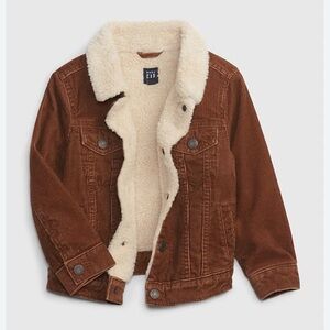 GAP Kids Brown Corduroy Jacket with Cream Sherpa Lining